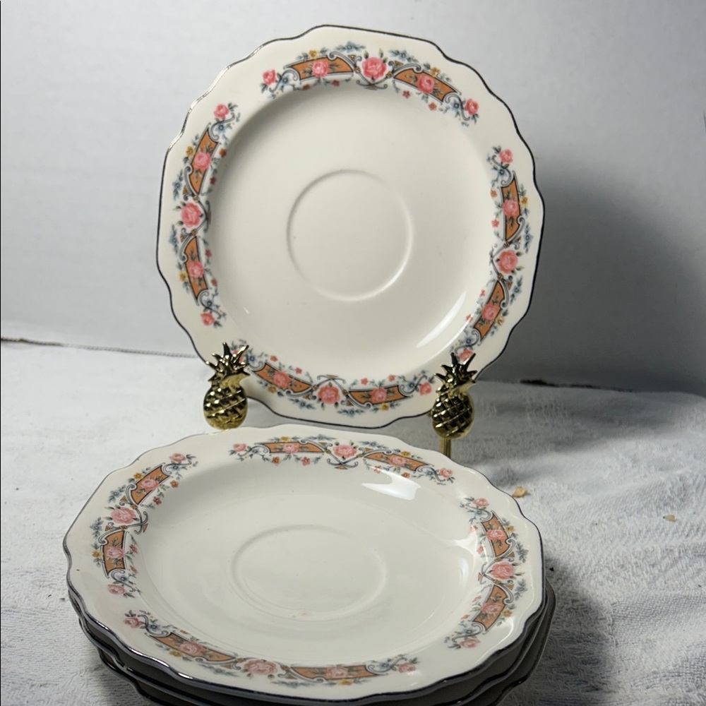 Floral Patterned Saucer Set of 4 6 inch